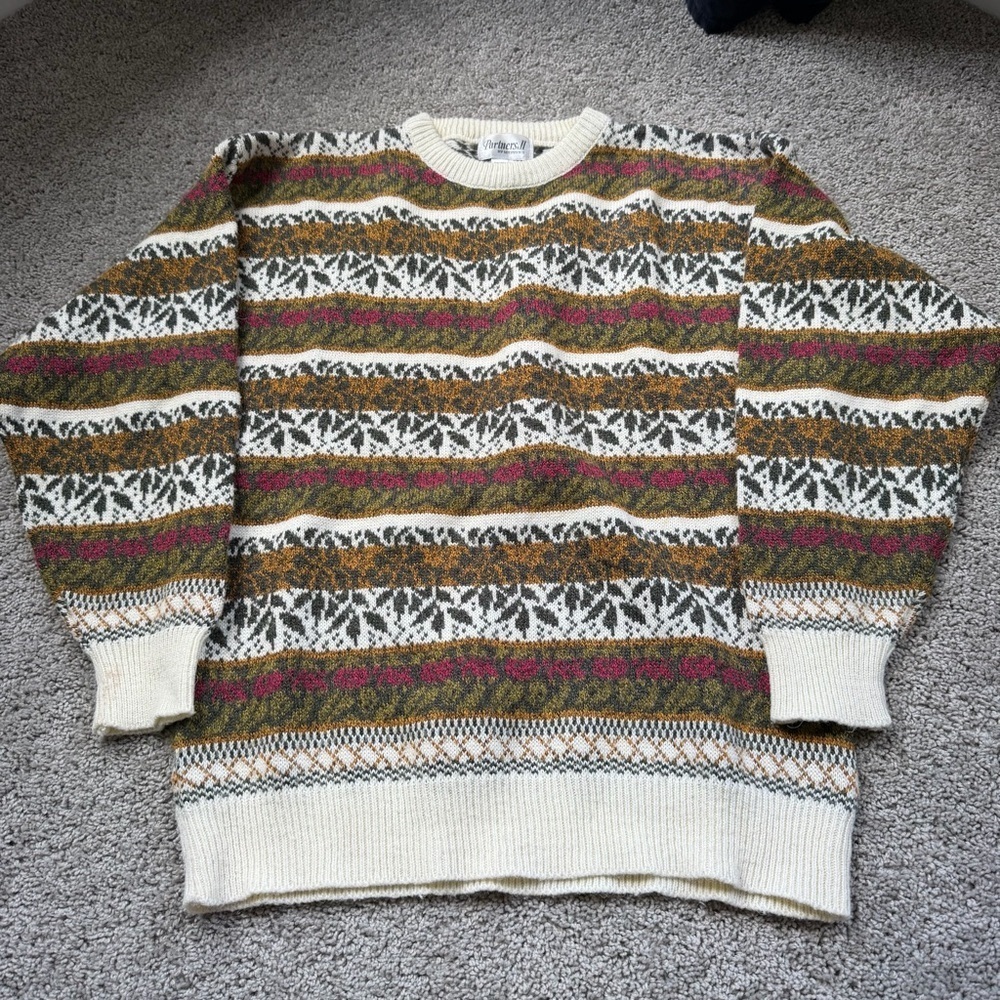 Vintage Partners By Mervyn's Patterned Knit Sweater Size 2x